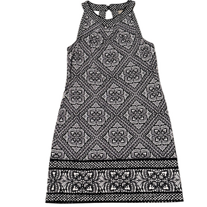 White House Black Market white /black floral reversible dress sz M